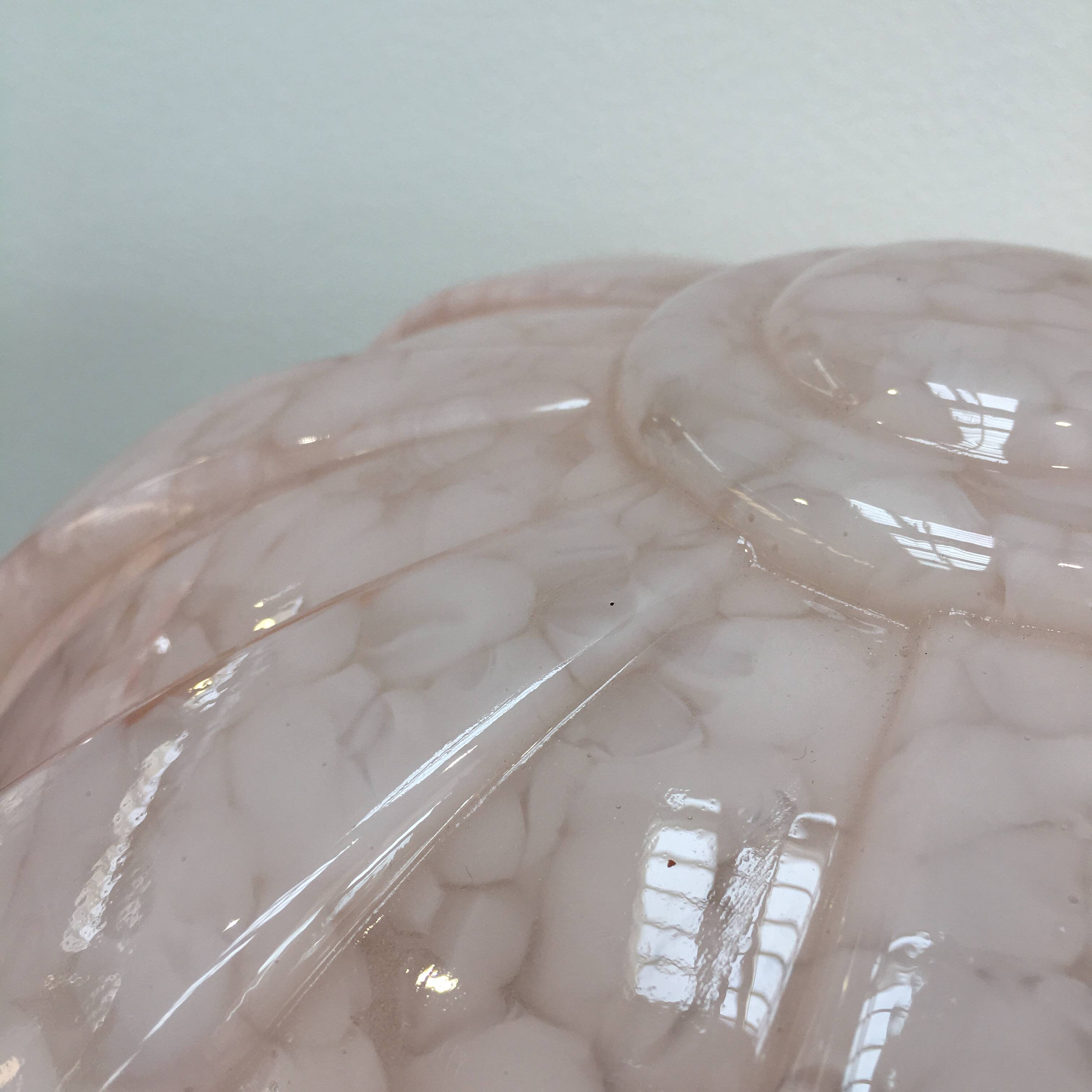 Large Art Deco ceiling light in pink Clichy glass