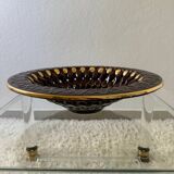 Large decorative openwork ceramic dish Vallauris 60s