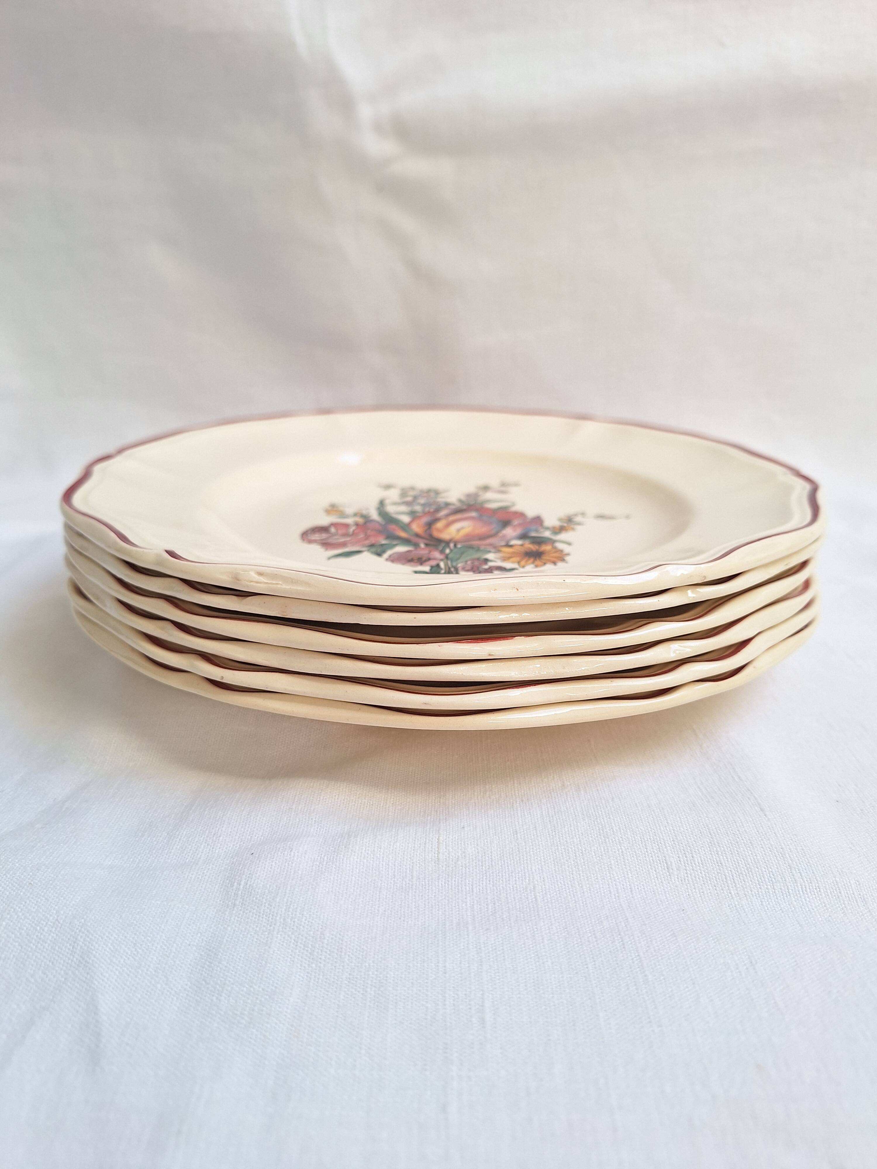 Assiettes plates Digoin Sarreguemines Modèle Lorraine