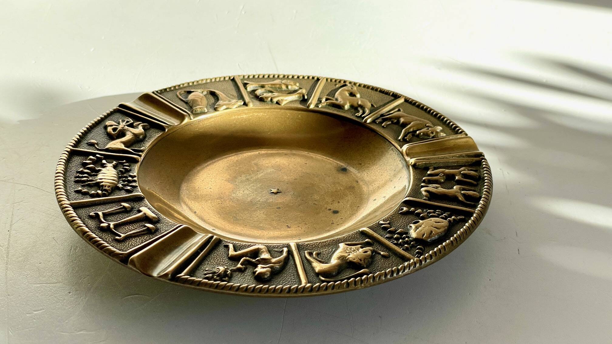 CENDRIER Signes du Zodiaque BRONZE Vintage