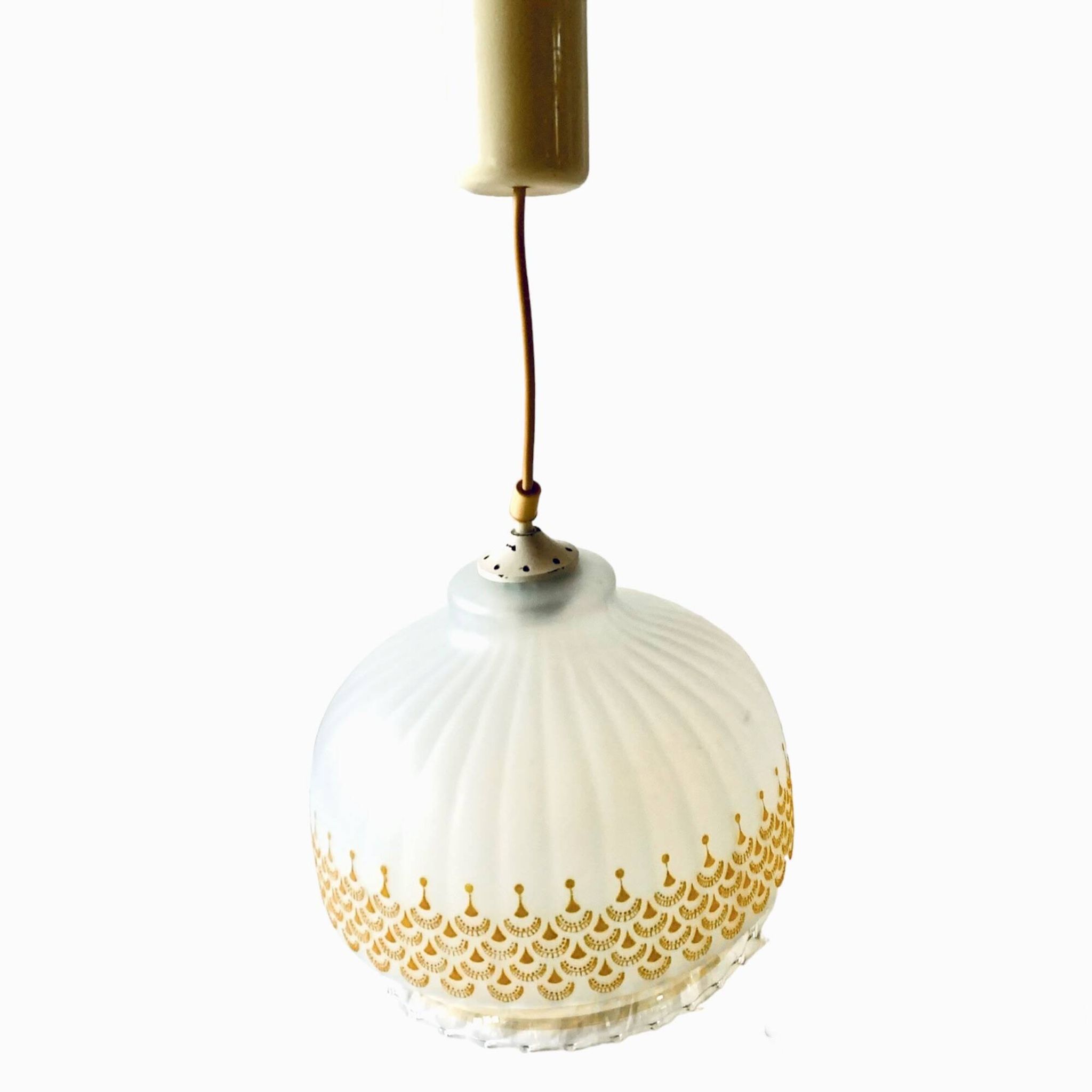 Vintage frosted glass pendant light