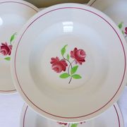 4 assiettes creuses K et G Luneville modèle Rose Mai 2106201