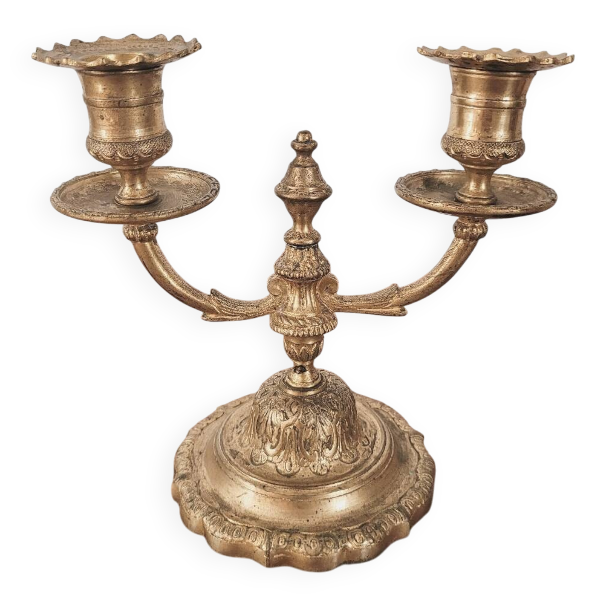 2-light brass chandelier