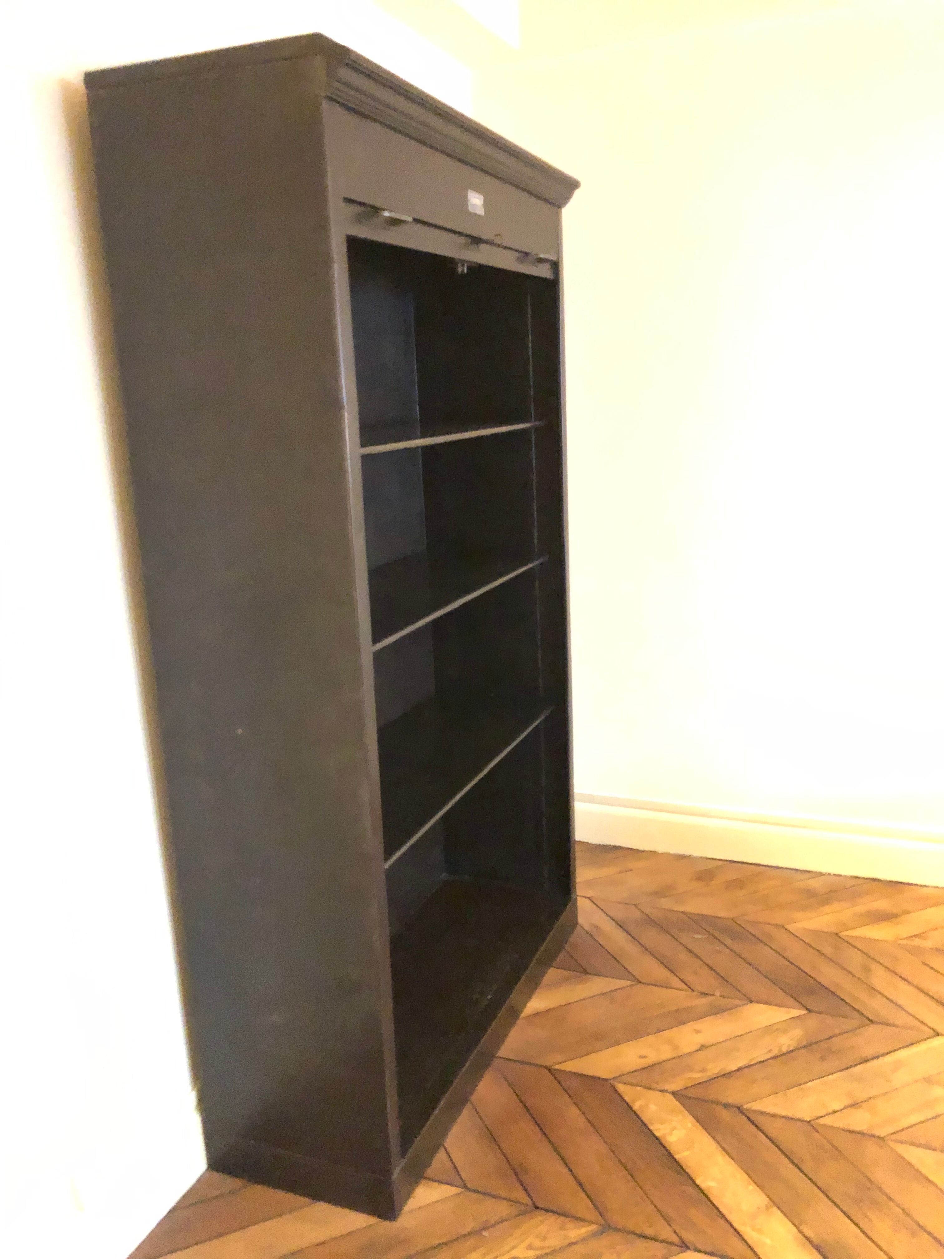 Industrial zipper cabinet in black metal