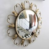 Miroir Soleil « Oeil de Sorcière » en laiton, Deknudt, 1950-60
