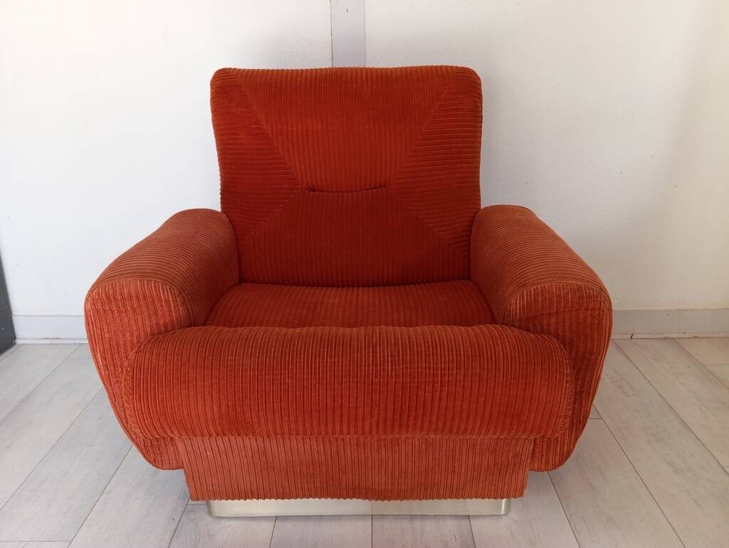 70s corduroy space age armchair