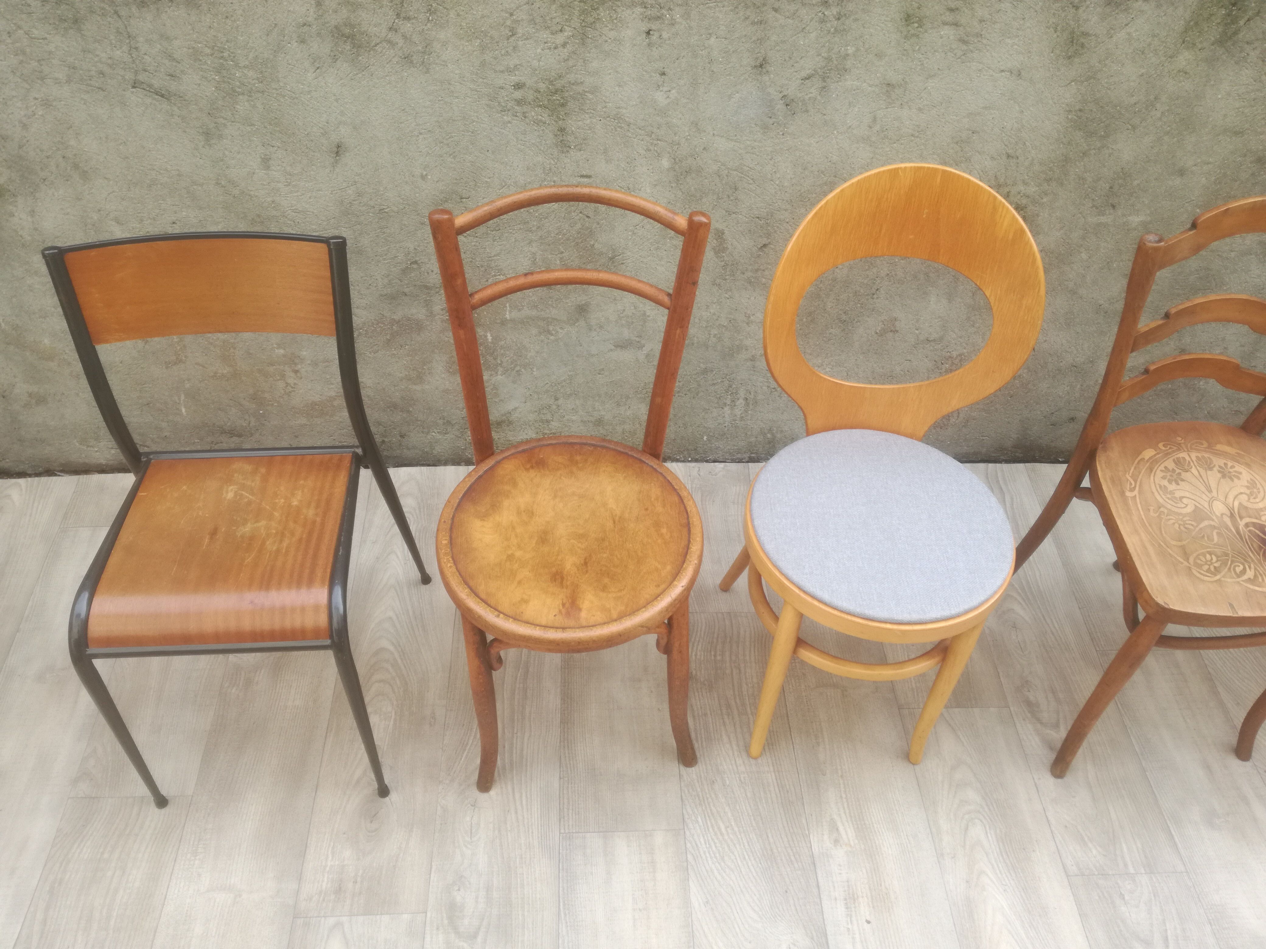 Lot de 6 chaises vintages depareillées