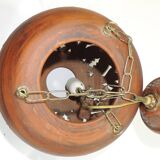 Suspension and pair of terracotta/vintage wall lights