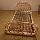Lits corbeille en rotin vintage