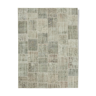 Tapis oriental vintage tissé à la main 172 cm x 236 cm gris patchwork