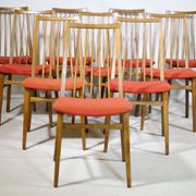 Mid-Century Dining Chairs in Walnut, Set of 10, 1960s