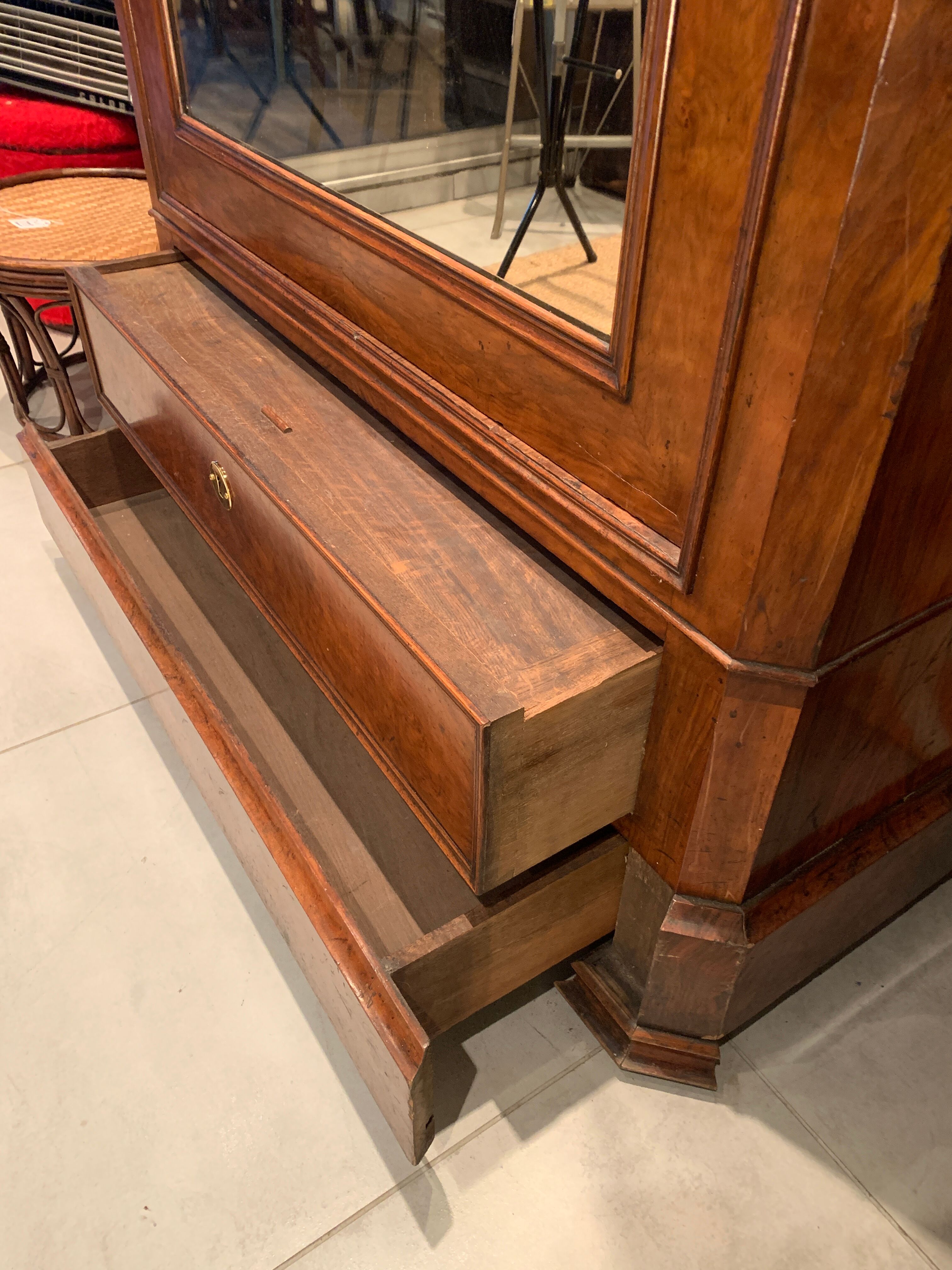 Old mahogany veneer cabinet