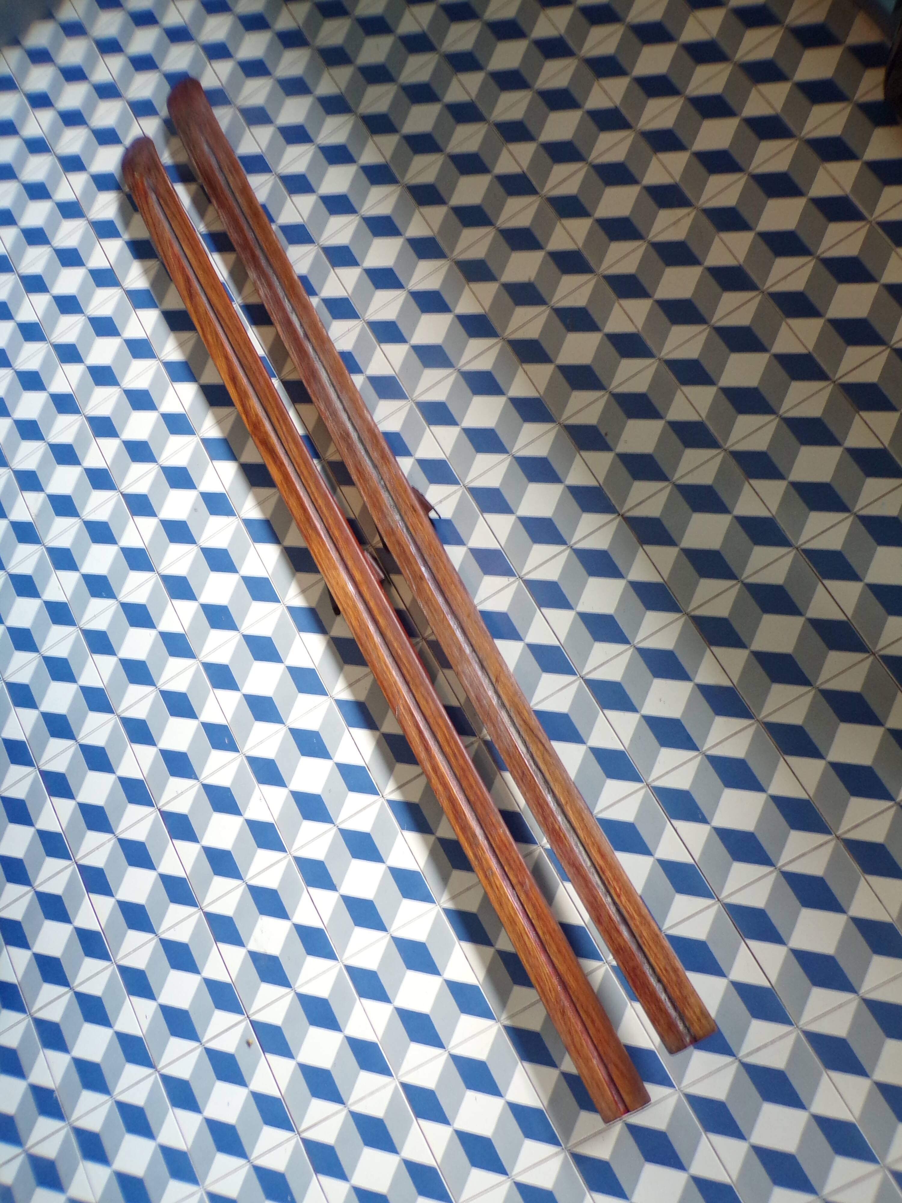 Pair of old wooden skis L=200 cm