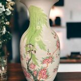 Chine, ancien grand vase en porcelaine polychrome fin xixème