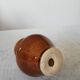 Vase vintage en céramique brune aux formes arrondies, Yougoslavie, style bohème des années 1970
