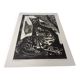 Gerhart Bettermann, 2 Cats, 1980s, Woodcut