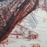 Charcoal and red chalk nude study signed by Maurice de Bus, 1960, 47 x 60 cm