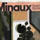 Original poster signed and dedicated by André MINAUX, Galerie Paul Maurel, 1974 Mourlot