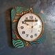 Horloge vintage pendule murale silencieuse carrée "Jaz vert noir"