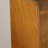 Vintage 1960s wooden secretary with metal legs.