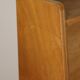 Vintage 1960s wooden secretary with metal legs.