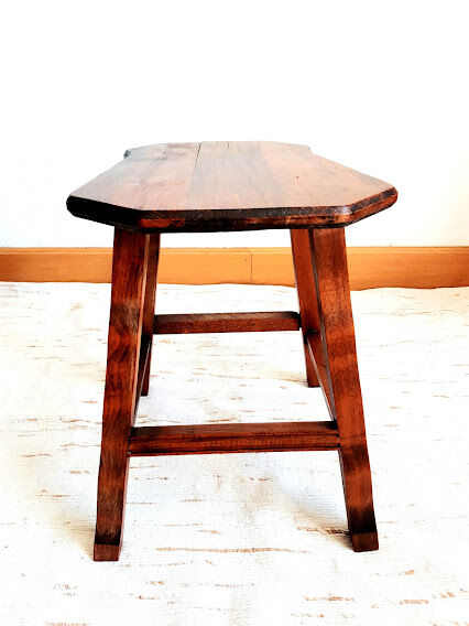 Brutalist wooden stool 1950
