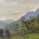 Tableau ancien "Vallée à Saint Savin" Hautes Pyrénées 1919 HSP