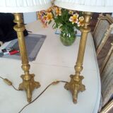Pair of bronze lamp legs