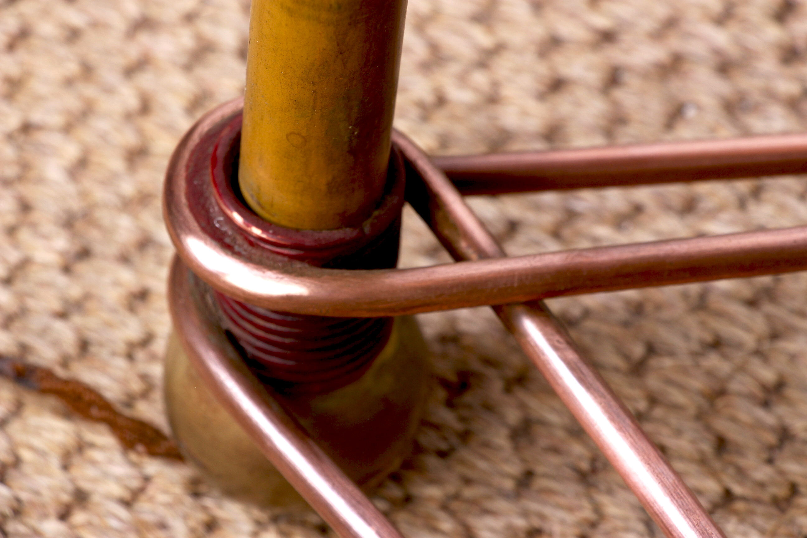 Italian brass floor lamp with conical shaft, adjustable in tilt and height, 1950