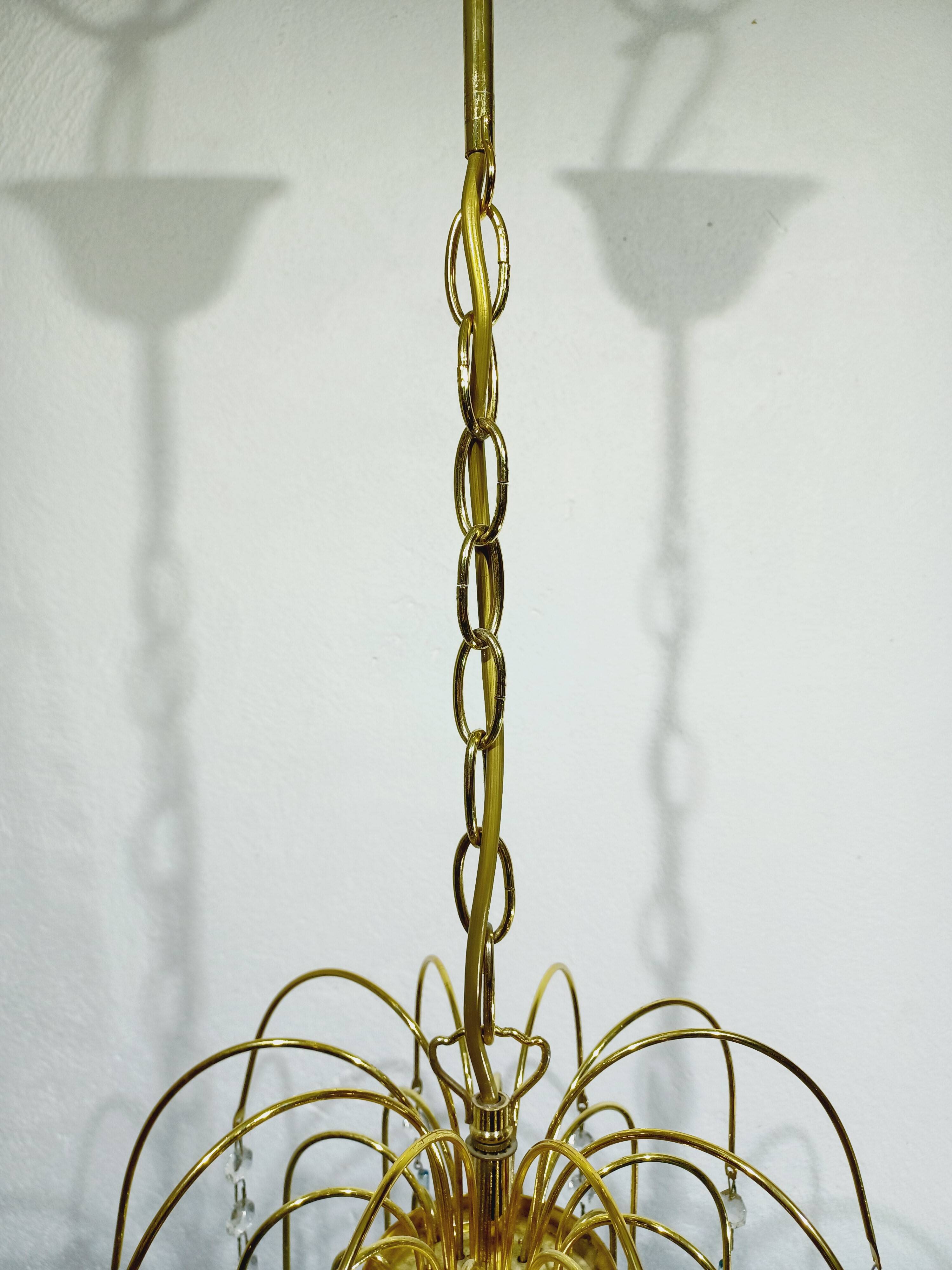 Murano Chandelier Blue Crystal Drops