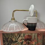 Pair of Art Deco glass gold wall sconces