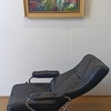 Scandinavian design leather armchairs 70s
