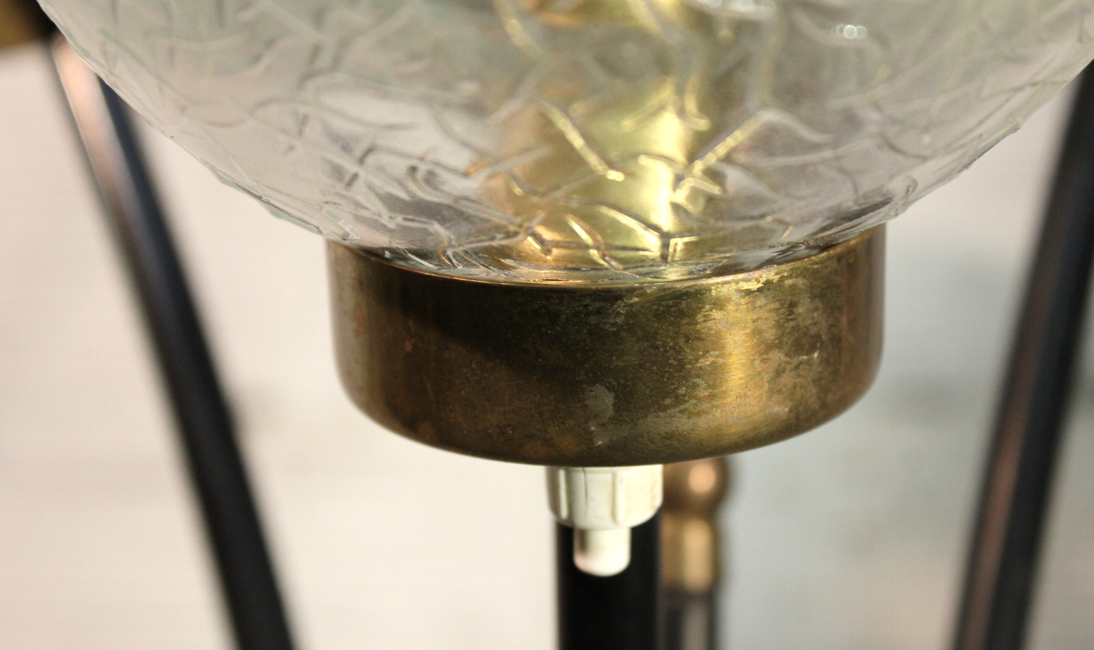 Floor lamp with three lights years 50