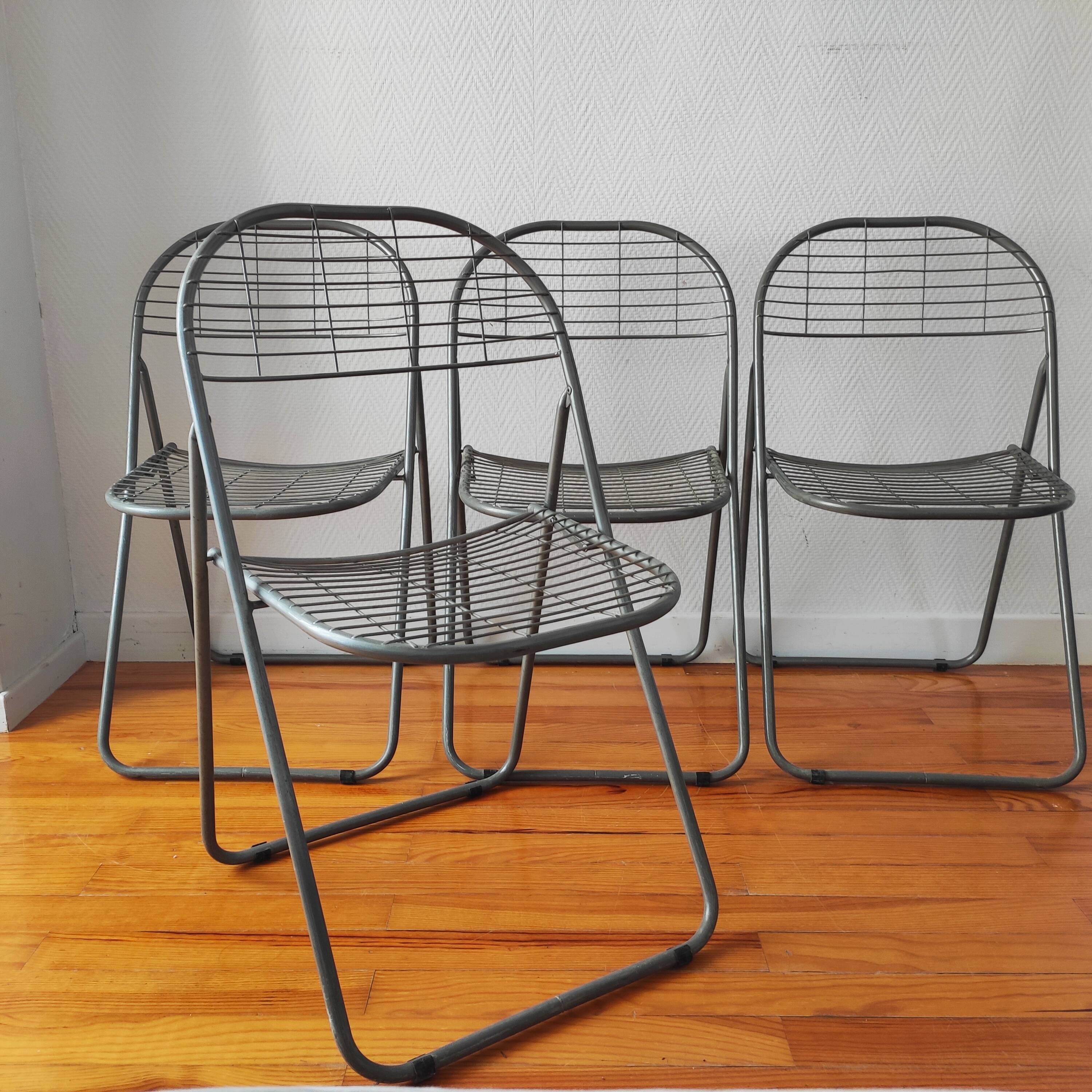 4 vintage folding chairs 1980 Niels Gammelgaard