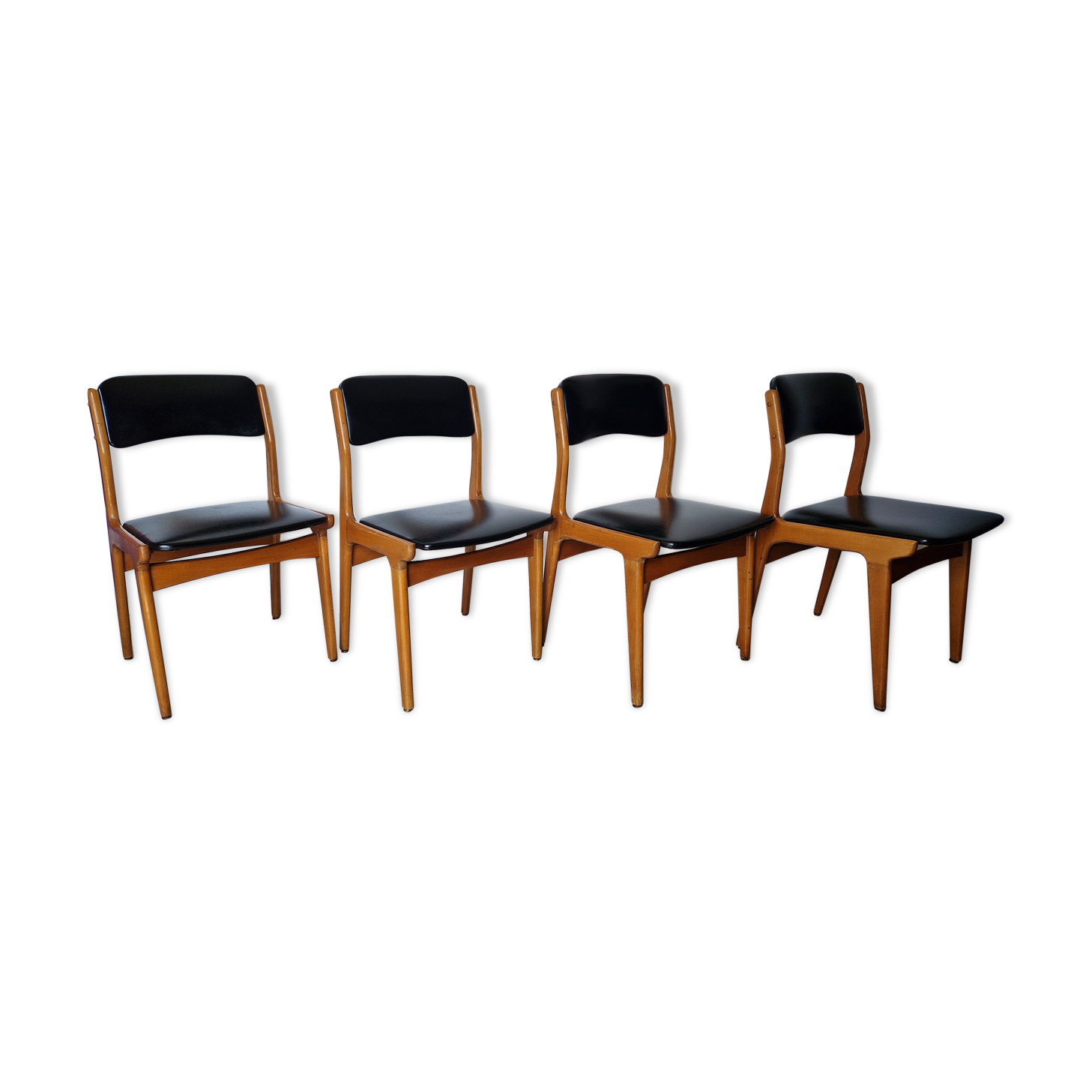 Ensemble de 4 chaises scandinaves vintage