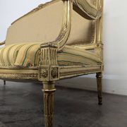 Louis XVI style canapé from the Napoleonic III era in gilded wood.