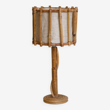 Lampe de table en bambou de style vintage