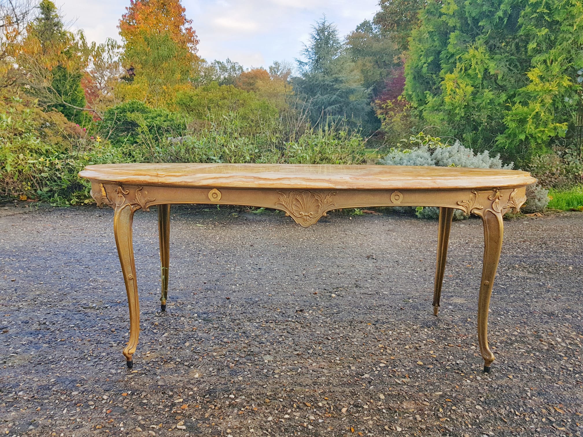 Orange marble coffee table