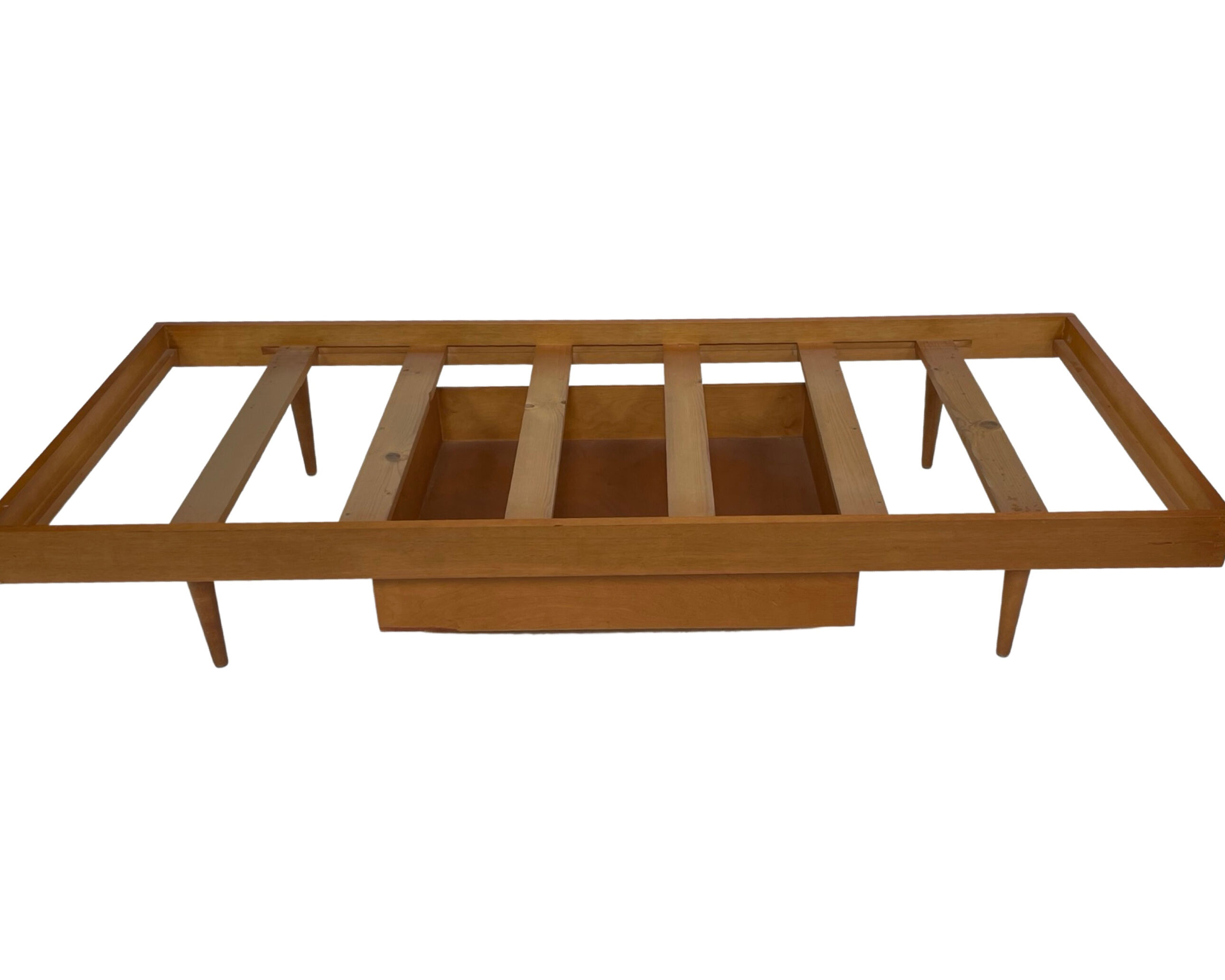 Vintage daybed 1960s minimalist design with drawer in wood