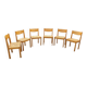 6 vintage elm chairs from Maison Regain, 1960s