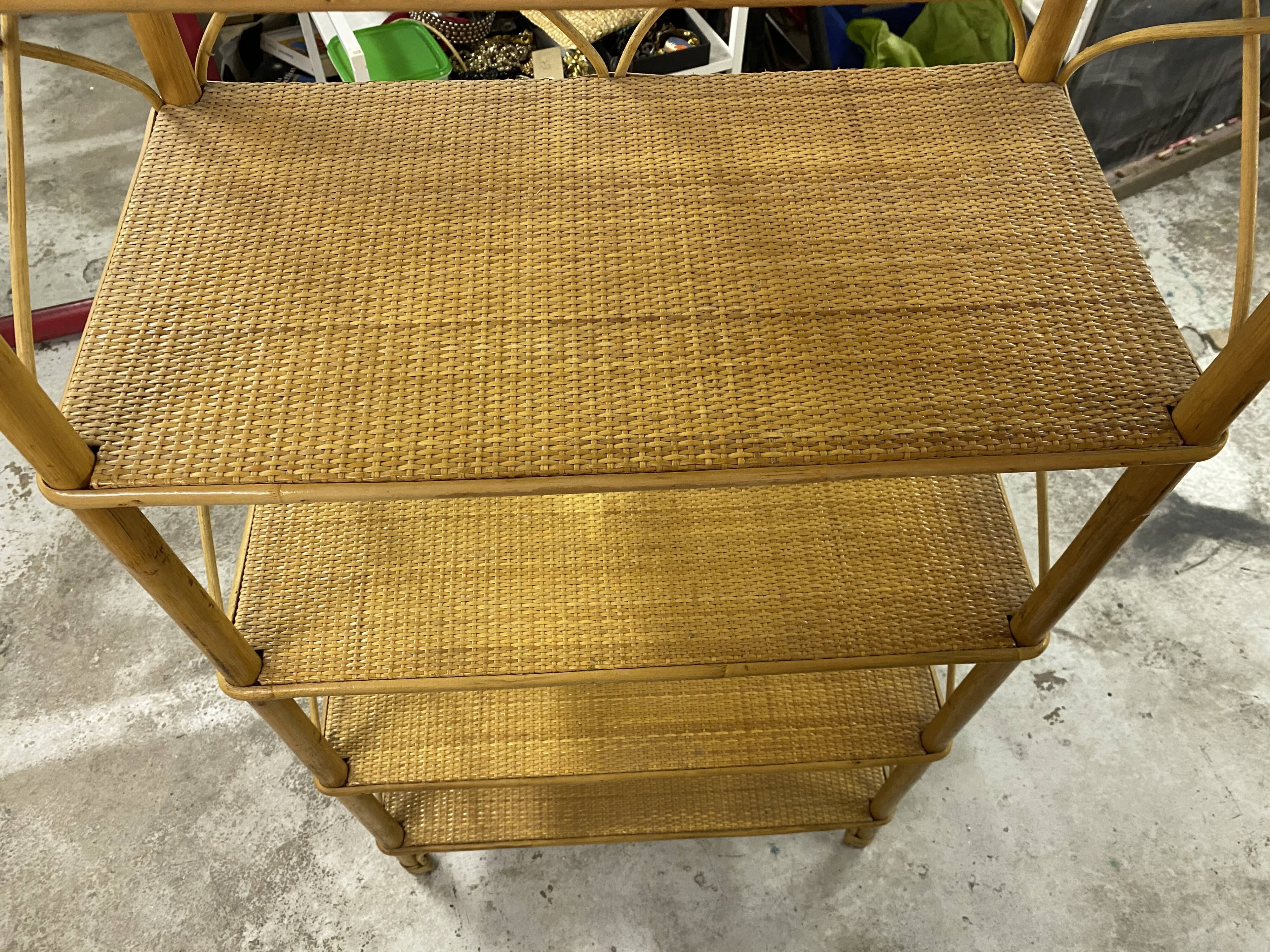 Rattan bookcase shelf