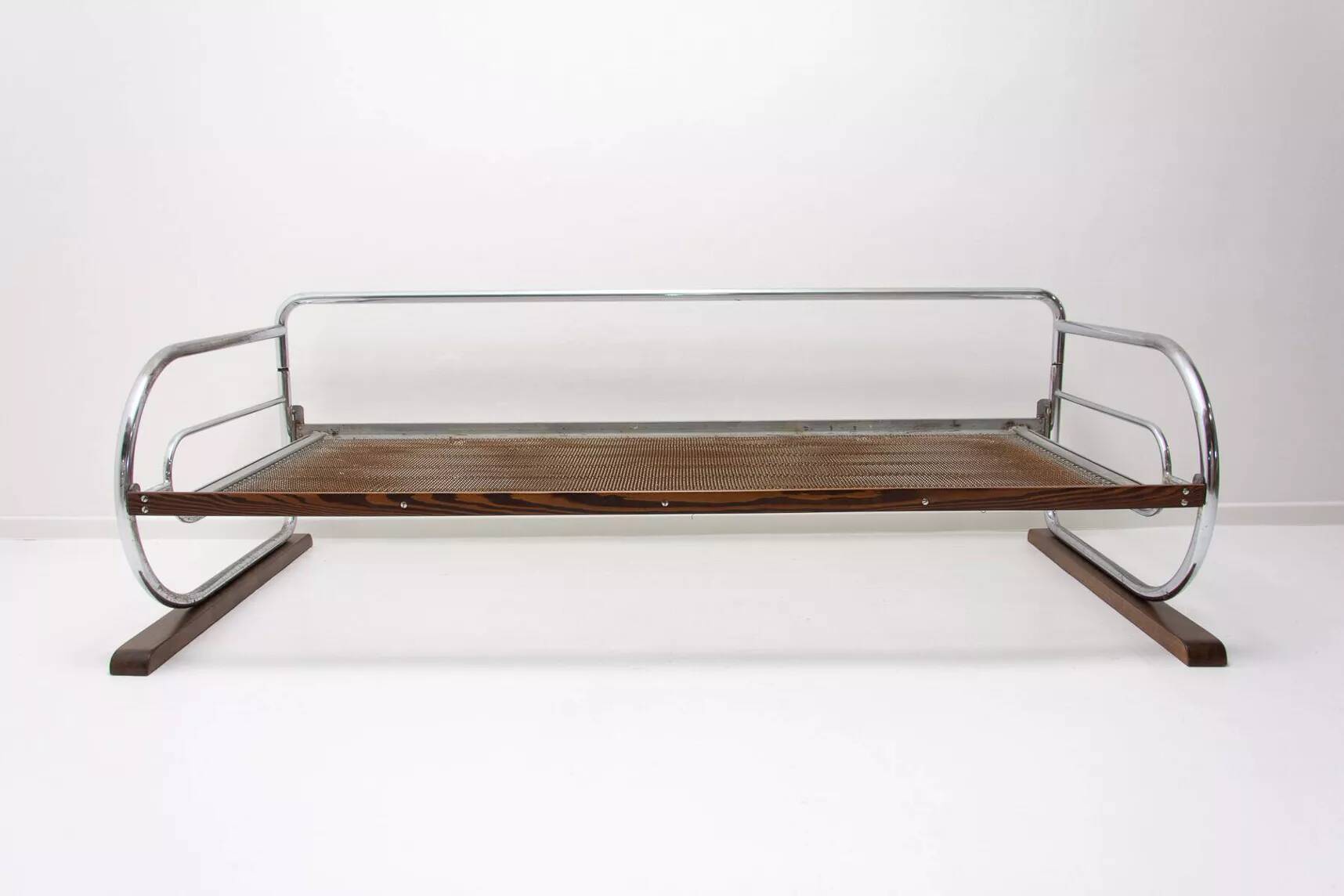 Chrome Bauhaus Sofa by Hynek Gottwald, Bohemia, 1930s