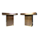 Paire de tables d'appoint en laiton par Belgochrom, années 1970