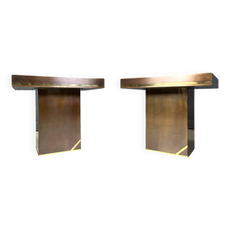 Pair of brass side table by Belgochrom, 1970s