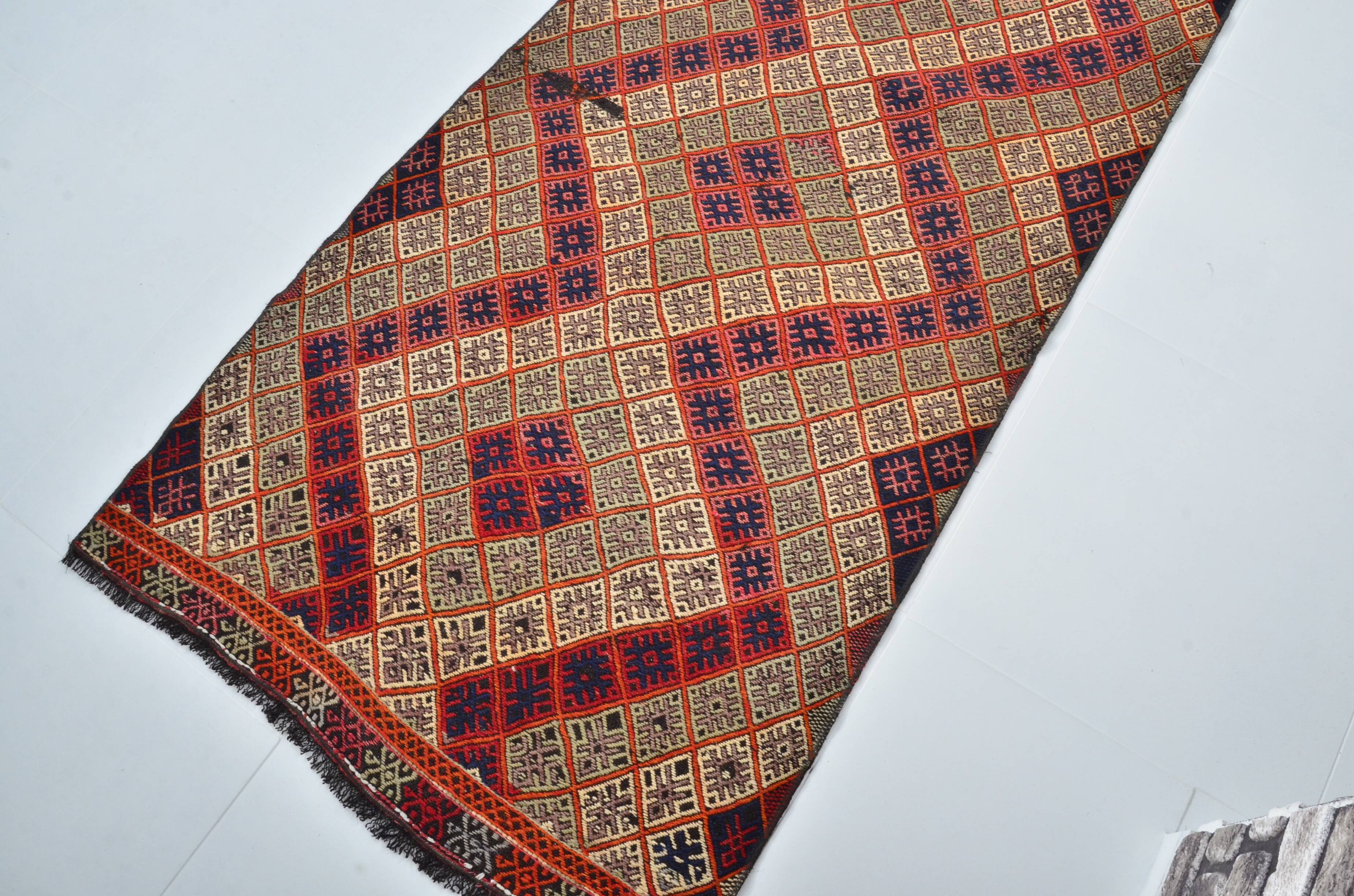 Geometric Anatolian Kurdish Kilim Rug sku 3394