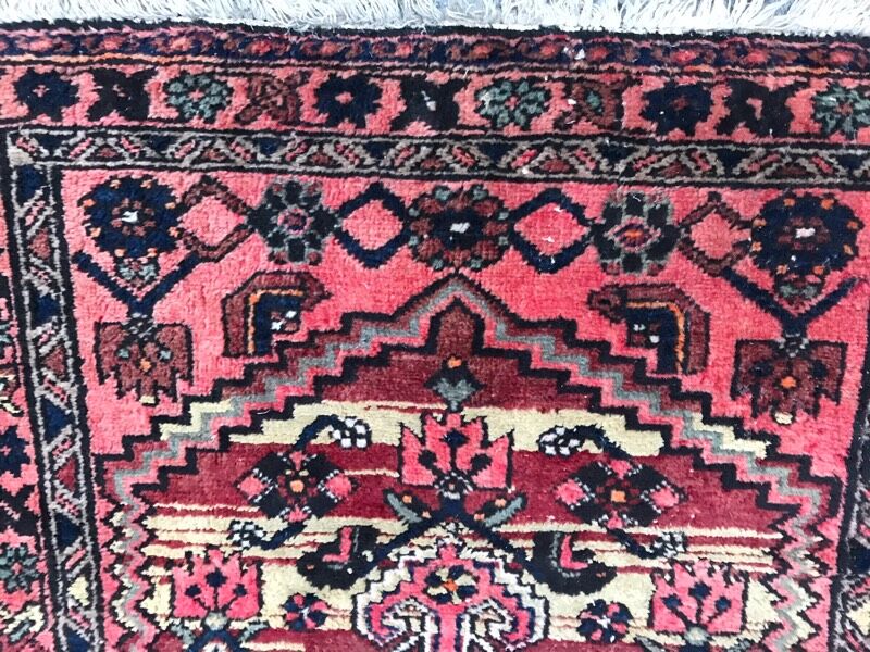 Carpet Persian hamadan's vintage hand 103 x 190 cm