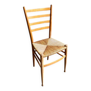 chaise en bois clair - paille