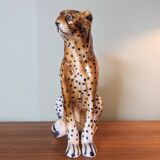 Cheetah sculpture in ceramic