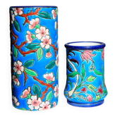 Paire de vases en emaux de longwy