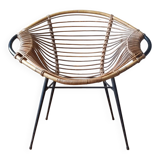 Fauteuil en rotin 1960